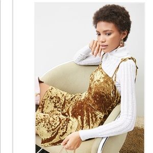 Yellow Gold Velvet Dress